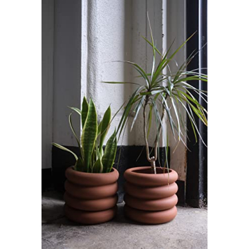 Boho Show Ceramic Planter - 6.5 Inch Matte Clay Pot