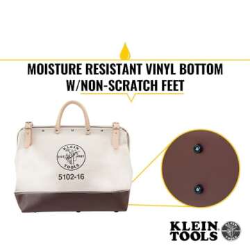 Klein Tools 5102-16 Heavy Duty Canvas Tool Bag - 16 Inch