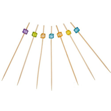 PuTwo Bamboo Cocktail Picks 300 Counts Multicolor