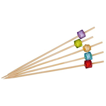 PuTwo Bamboo Cocktail Picks 300 Counts Multicolor