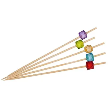 PuTwo Bamboo Cocktail Picks 300 Counts Multicolor