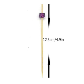 PuTwo Bamboo Cocktail Picks 300 Counts Multicolor