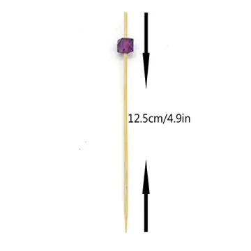 PuTwo Bamboo Cocktail Picks 300 Counts Multicolor