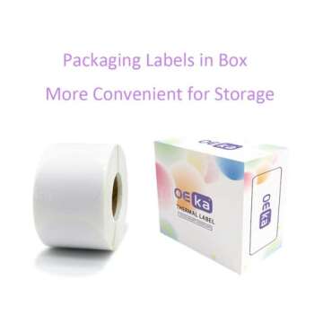 OEka 1.5 Inches Round Direct Thermal Labels Blank Shipping Labels Address Labels 500Pcs/Roll Compatible with Rollo & Zebra Desktop Printers(1 Roll, White)
