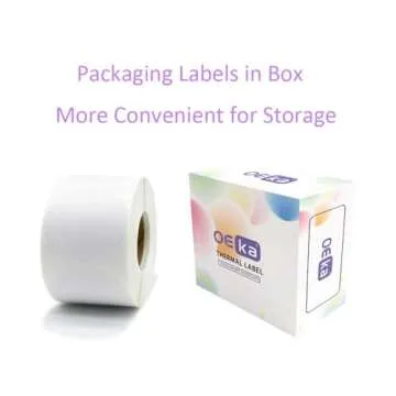 OEka 1.5 Inches Round Direct Thermal Labels Blank Shipping Labels Address Labels 500Pcs/Roll Compatible with Rollo & Zebra Desktop Printers(1 Roll, White)
