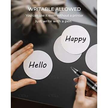 OEka 1.5 Inches Round Direct Thermal Labels Blank Shipping Labels Address Labels 500Pcs/Roll Compatible with Rollo & Zebra Desktop Printers(1 Roll, White)