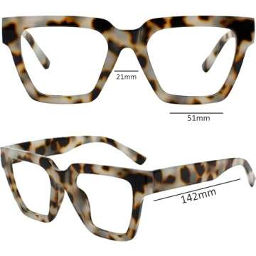 Yogo Vision Blue Light Blocking Oversized Frames Computer Glasses Anti Glare Reduce Eyestrain Eyeglasses for Women (1 pack)