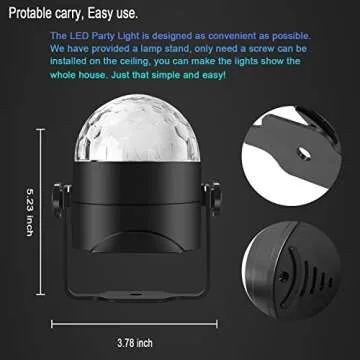 Spriak Party Lights Disco Light - 7 Color Sound Activated