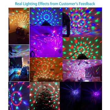 Party Lights Disco Light, Spriak Sound Activated Dj Stage Strobe Light, 7 Colors with Remote Control Disco Ball Lamps for Birthday Dance Home KTV Christmas Parties (1 Pack)