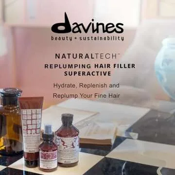 Davines Naturaltech REPLUMPING Hair Filler Superactive, Leave-In Treatment To Invigorate, Add Shine ...
