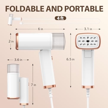 Foldable 1200W Handheld Garment Steamer for Travel