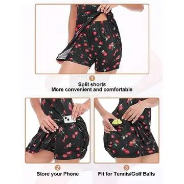 Viracy Tennis Dress for Women Golf Dresses Sleeveless Black Dresses with Shorts, Pockets Zip Up Stand Collar Stretchy for Workout, Hiking, Black Cherry-Large