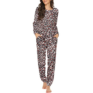 Ekouaer Women's Leopard Print Pajamas – Cozy Loungewear Set
