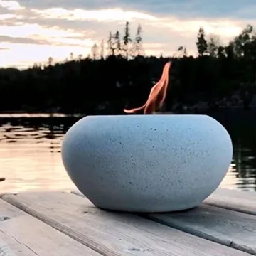 TerraFlame Stone Fire Bowl Table Top - Clean Burning Fire Pit