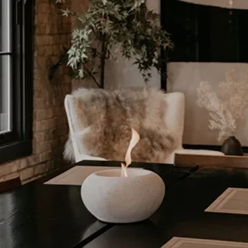 TerraFlame Stone Fire Bowl Table Top - Clean Burning Fire Pit