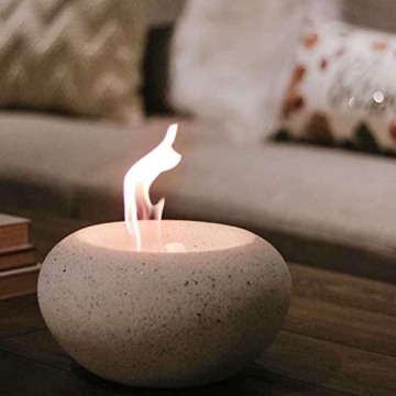 TerraFlame Stone Fire Bowl Table Top - Clean Burning Fire Pit