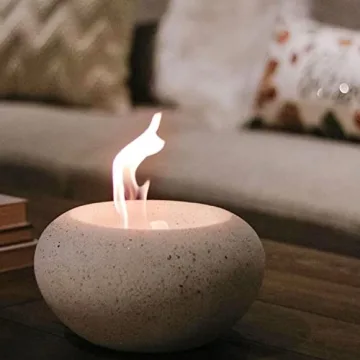 TerraFlame Stone Fire Bowl Table Top - Clean Burning Fire Pit