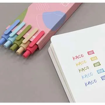 czxwyst Retractable Gel Ink Pens - 5 Color Pack (0.5mm)