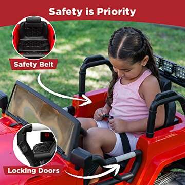 Best Choice Products Kids 12V Ride On Truck, Battery Powered Toy Car w/Spring Suspension, Remote Control, 3 Speeds, LED Lights, Bluetooth - Red