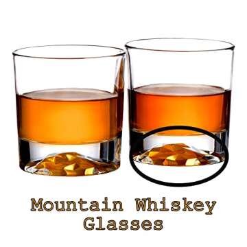 Whiskey Decanter Glasses Gift Set - 4 Whiskey Glasses - Airtight Stopper for Wine, Bourbon, Brandy, ...