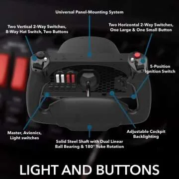 Honeycomb Aeronautical Alpha Flight Controls Yoke & Switch Panel