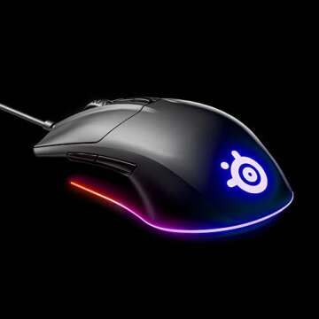 SteelSeries Rival 3 Gaming Mouse - 8,500 CPI TrueMove Core Optical Sensor - 6 Programmable Buttons - Split Trigger Buttons - Brilliant Prism RGB Lighting, Ergonomic, Black