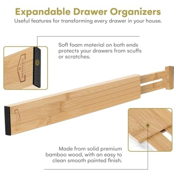 Adjustable Bamboo Drawer Dividers for Ultimate Organization