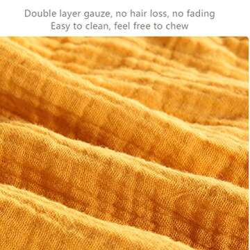 PEIPEIWU Organic Cotton Muslin Lovey Blanket, Organic Cotton Muslin Bunny Security Blanket Soft & Breathable Lovie Baby Gifts for Boys and Girls