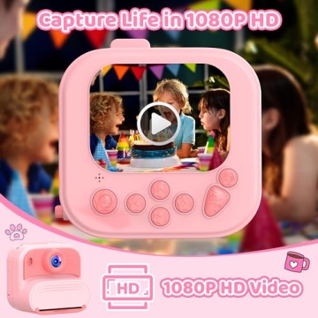 Kids Camera Instant Print Fun for Ages 3-12 - Pink Gift