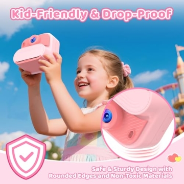 Kids Camera Instant Print Fun for Ages 3-12 - Pink Gift
