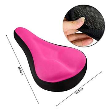 Micnaron Bike Saddle Cover/Bicycle Seat Cover, Unisex Comfortable Silicone&Memory Foam Padded Soft G...