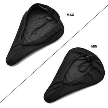 Micnaron Bike Saddle Cover/Bicycle Seat Cover, Unisex Comfortable Silicone&Memory Foam Padded Soft Gel Relief Cycling Bicycle Bike Saddle Seat Cushion Pad Cover for Mountain/Road Biking&Ride