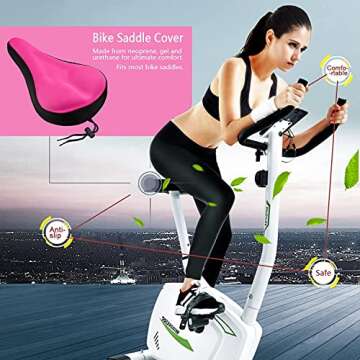 Micnaron Bike Saddle Cover/Bicycle Seat Cover, Unisex Comfortable Silicone&Memory Foam Padded Soft Gel Relief Cycling Bicycle Bike Saddle Seat Cushion Pad Cover for Mountain/Road Biking&Ride