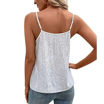 Concert Outfits for Women Rock Outfit Silver Sequin top for Women Glitter top Bejeweled Silver Tank ...