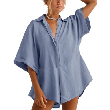 Stylish MINSURE Women's Summer Jumpsuit - Comfortable & Fashionable Blue Romper