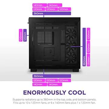 NZXT H9 Flow Mid-Tower Gaming Case - High Airflow & Glass Panels
