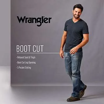 Wrangler Authentics Men's Relaxed Fit Boot Cut Jean, Riptide, 36W x 32L