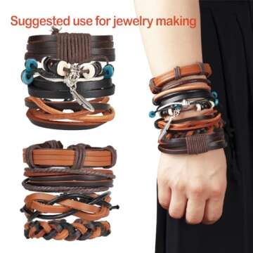 LolliBeads 3mm Flat Genuine Leather Strip Cord 5 Yards Dark Brown