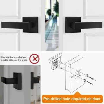 Probrico 2 Pack| Dummy Levers in Matte Black Finish,Heavy Duty Non-Turning Interior Door Handles, Re...