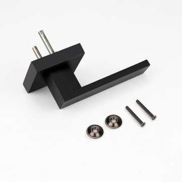 Probrico 2 Pack| Dummy Levers in Matte Black Finish,Heavy Duty Non-Turning Interior Door Handles, Reversible Half Dummy Levers for Closet Pantry