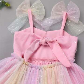 1st Birthday Girl Outfit Baby Floral Pink Tutu Dress Self-tie Rose Flower Tulle Dress Summer Tea Party Photo Shoot Outfits