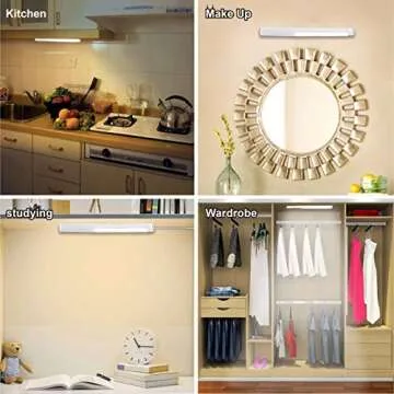 ALPHA HOME 40 LED Closet Light, Portable USB Rechargeable Sport Cupboard Light, Stick on Anywhere Magnetic LED Night Light,White