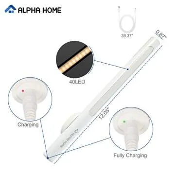 ALPHA HOME 40 LED Closet Light, Portable USB Rechargeable Sport Cupboard Light, Stick on Anywhere Magnetic LED Night Light,White