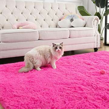 Foxmas Soft Fluffy Area Rug - Cozy Furry Throw Carpet
