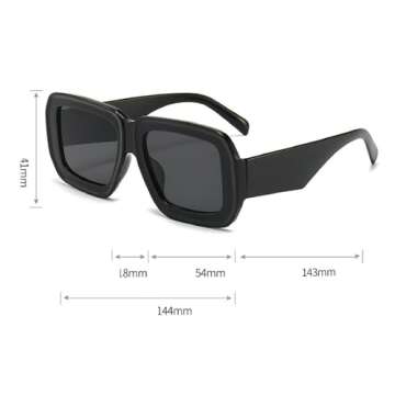 Square Sunglasses For Women Men Trendy Fashion Rectangle Sunglasses Uv Protection Retro Vintage Womens Sunglasses (clear brown)