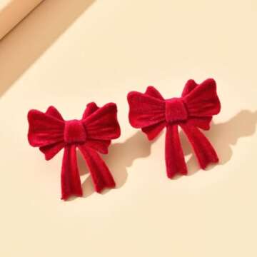 Bow Pink Earrings for Women Trendy Prom Silver Earrings Rhinestone Pearl Earring Dangle Jewelry Valentines Day Outfit