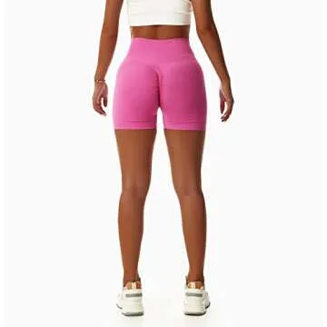 Vertvie Women's Workout Gym Shorts Booty V Cross Spandex Yoga Biker Shorts Scrunch Butt High Waisted Athletic Leggings (Rose,Large)