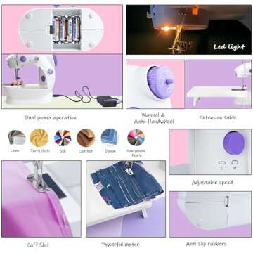 Mini Sewing Machine for Beginners, Easy & Portable