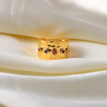 Stylish ALFAAL Gold Plated Adjustable Ring for Women