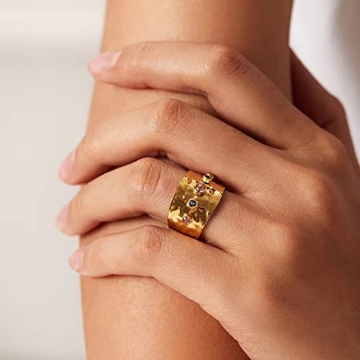 Stylish ALFAAL Gold Plated Adjustable Ring for Women